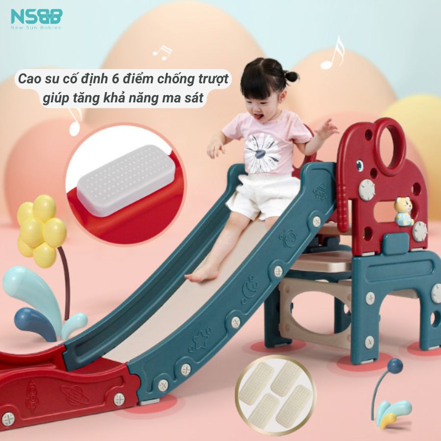 Cầu trượt gấp gọn đa năng 6in1 Pakey voi, cầu trượt cao cấp