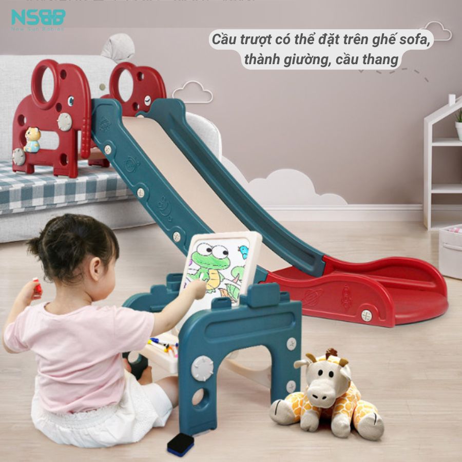 Cầu trượt gấp gọn đa năng 6in1 Pakey voi, cầu trượt cao cấp