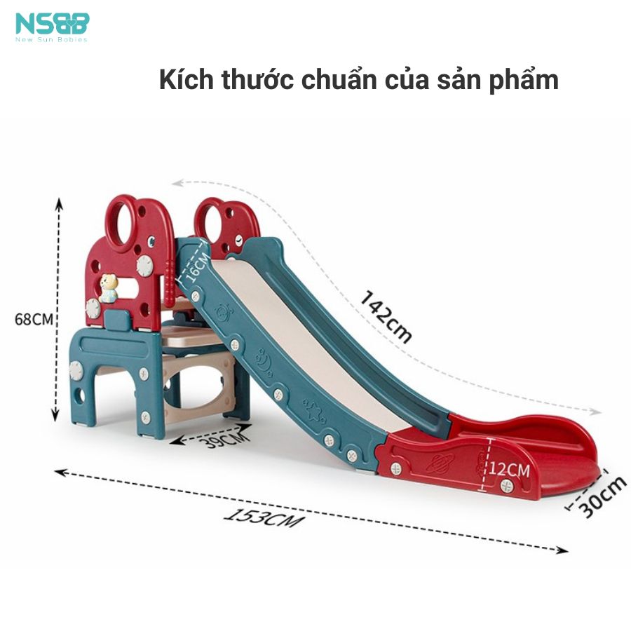 Cầu trượt gấp gọn đa năng 6in1 Pakey voi, cầu trượt cao cấp