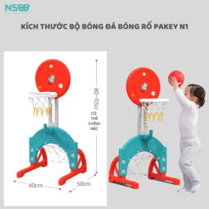 Cầu trượt liên hoàn Pakey N1 kèm bộ bóng đá, bóng rổ