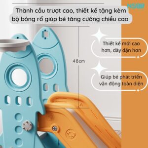 Cầu trượt xích đu cho bé Pakey tên lửa kèm bộ bóng r