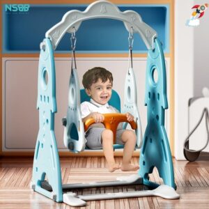 Cầu trượt xích đu cho bé Pakey tên lửa kèm bộ bóng r