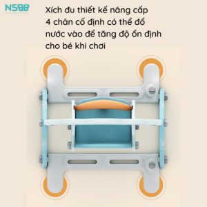 Cầu trượt xích đu cho bé Pakey tên lửa kèm bộ bóng r