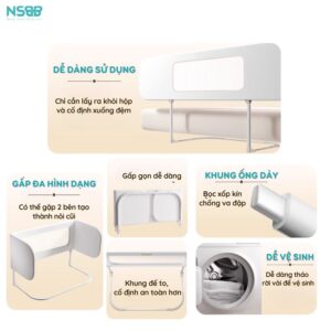 Thanh chắn giường đa năng gấp gọn Pakey