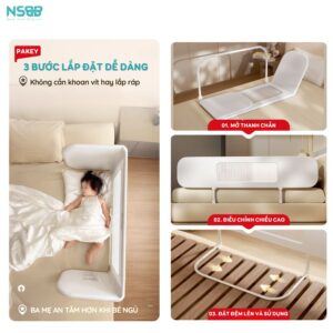 Thanh chắn giường đa năng gấp gọn Pakey