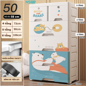Tủ nhựa cho bé ngăn kéo xinh xắn BG001