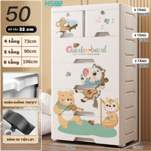 Tủ nhựa cho bé ngăn kéo xinh xắn BG001