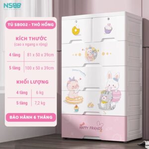 Tủ nhựa cho bé, tủ quần áo cho bé cao cấp, nhập khẩu BG002