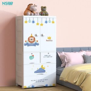 Tủ quần áo cho bé bằng nhựa khung kim loại chắc chắn BG004