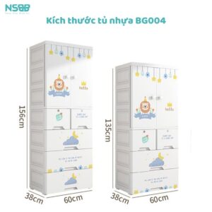 Tủ quần áo cho bé bằng nhựa khung kim loại chắc chắn BG004