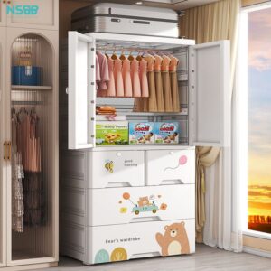 Tủ quần áo cho bé bằng nhựa khung kim loại chắc chắn BG004