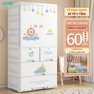 Tủ quần áo cho bé bằng nhựa khung kim loại chắc chắn BG004