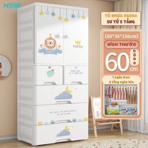 Tủ quần áo cho bé bằng nhựa khung kim loại chắc chắn BG004