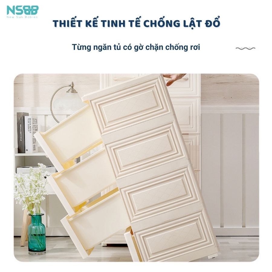 Tủ nhựa ngăn kéo đựng đồ cho bé Pakey SK001