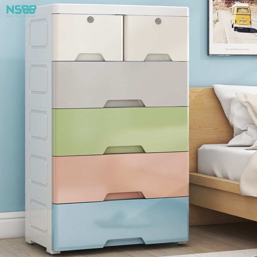 Tủ nhựa ngăn kéo đựng đồ cho bé Pakey SK001