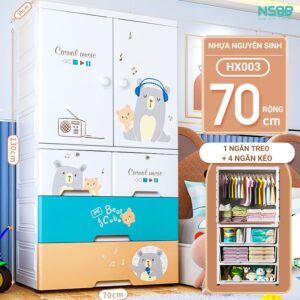 Tủ đựng đồ cho bé mẫu mới, tủ nhựa Pakey SK003