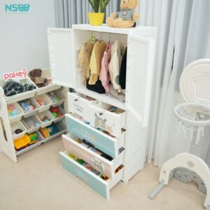 Tủ đựng đồ cho bé mẫu mới, tủ nhựa Pakey SK003