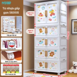 Tủ nhựa cho bé Pakey SK008