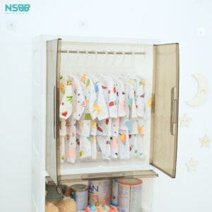 Tủ nhựa cho bé, tủ nhựa cánh trong kết hợp ngăn treo và ngắn kéo