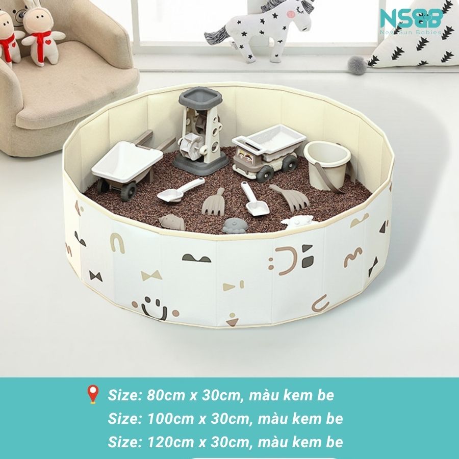 Bể vải có họa tiết kem be hình tròn