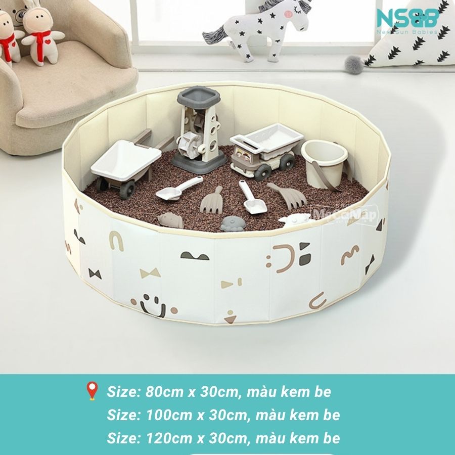 Bể vải có họa tiết kem be hình tròn