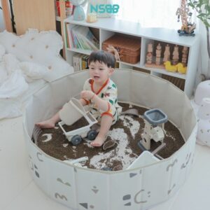 Bể vải có họa tiết kem be hình tròn