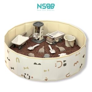 Bể vải có họa tiết kem be hình tròn