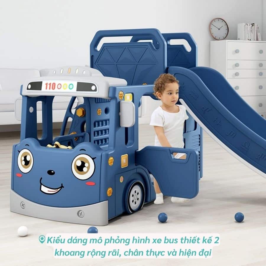 Cầu trượt Pakey xe bus máng dài