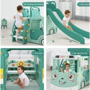Cầu trượt Pakey xe bus máng dài