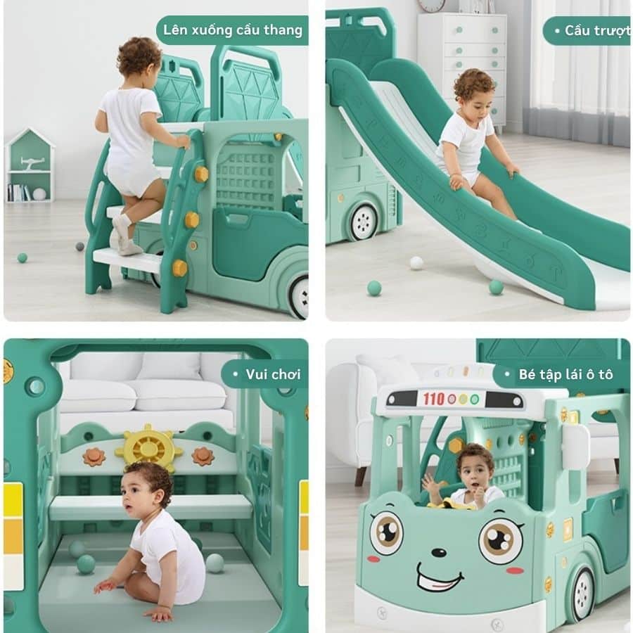 Cầu trượt Pakey xe bus máng dài