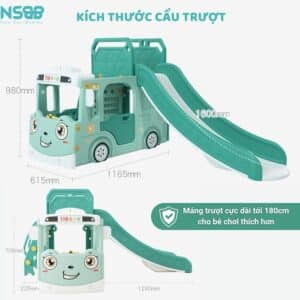 Cầu trượt Pakey xe bus máng dài
