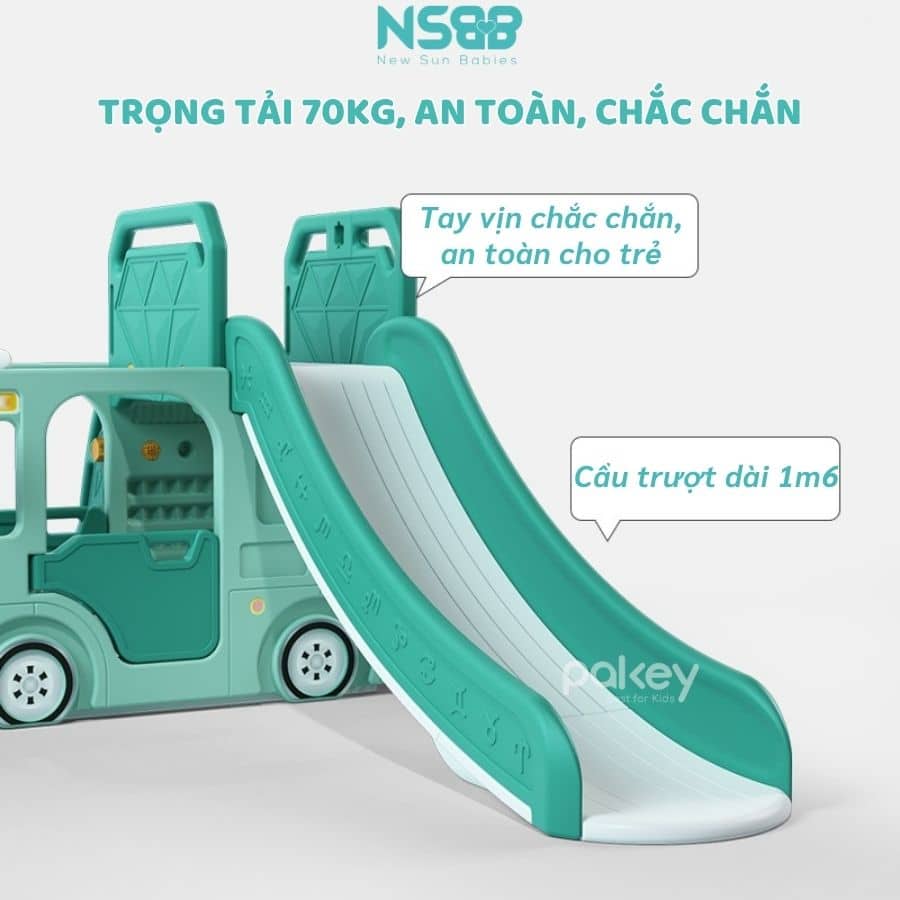 Cầu trượt Pakey xe bus máng dài