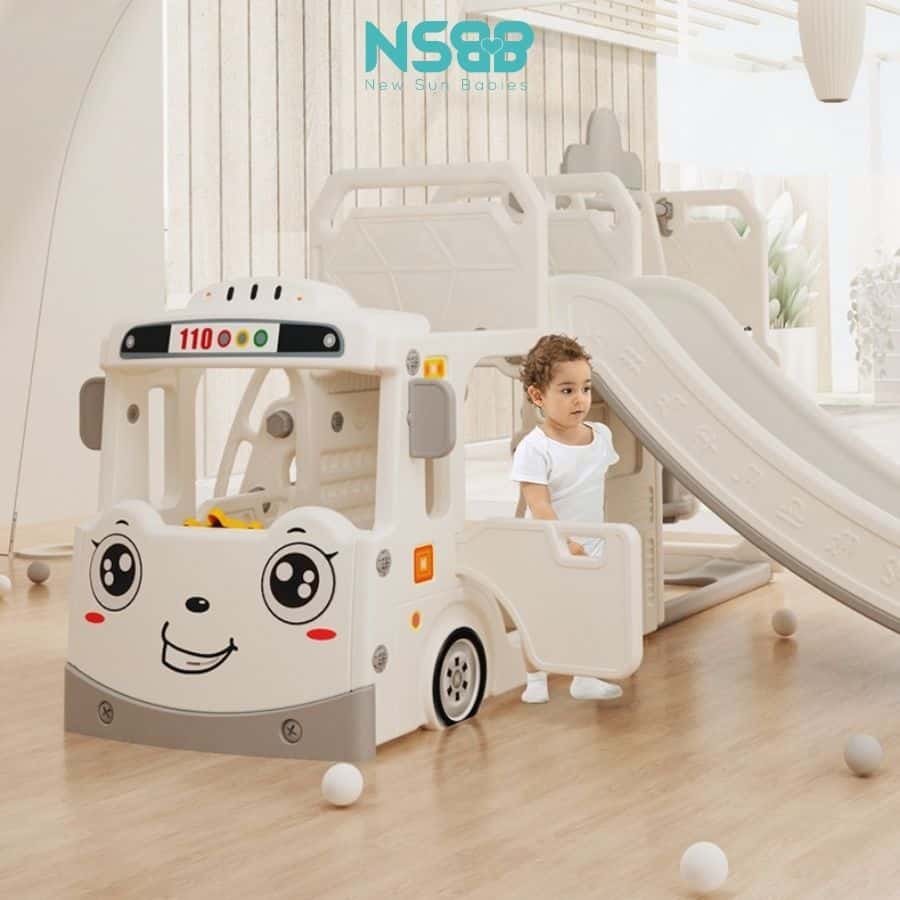 Cầu trượt Pakey xe bus máng dài