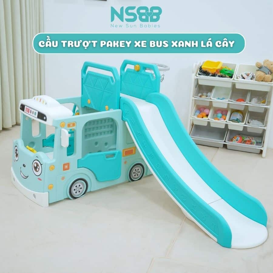 Cầu trượt Pakey xe bus máng dài