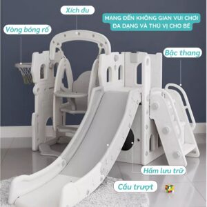 Cầu trượt xích đu lâu đài P-CS07