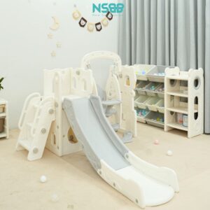 Cầu trượt xích đu lâu đài P-CS07