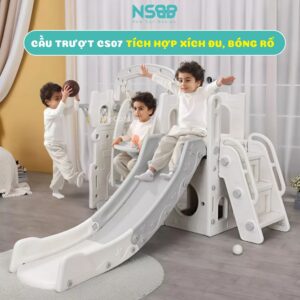 Cầu trượt xích đu lâu đài P-CS07