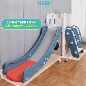 Cầu trượt xích đu lâu đài P-CS07