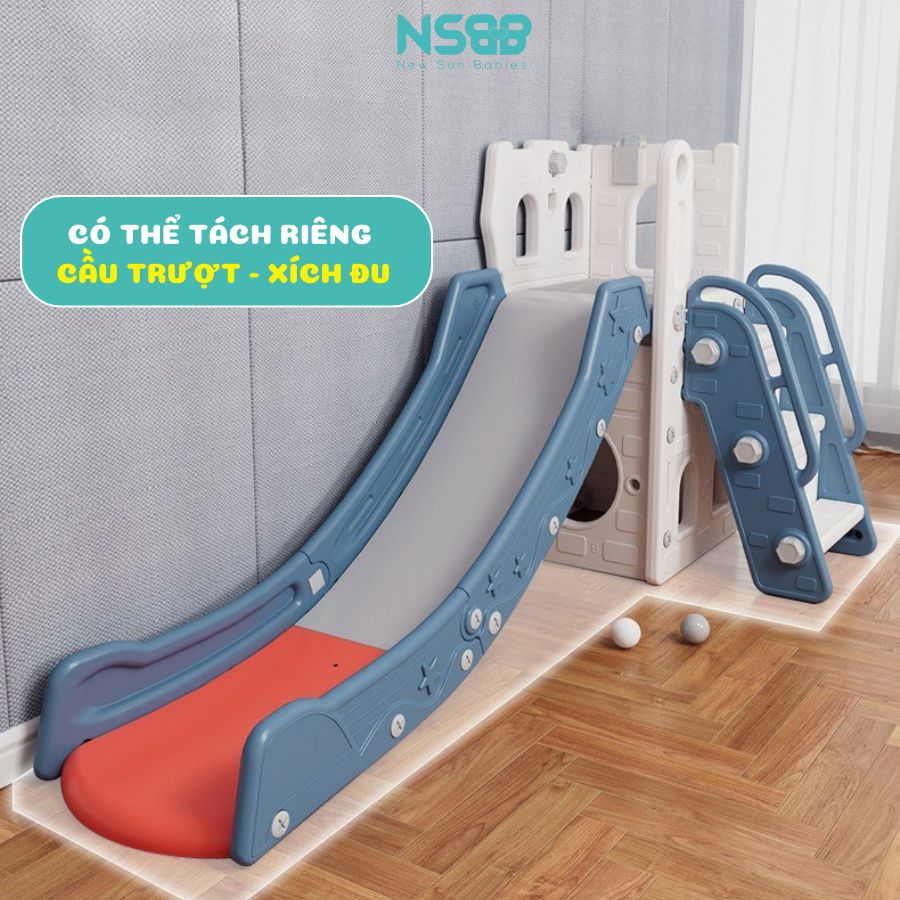 Cầu trượt xích đu lâu đài P-CS07