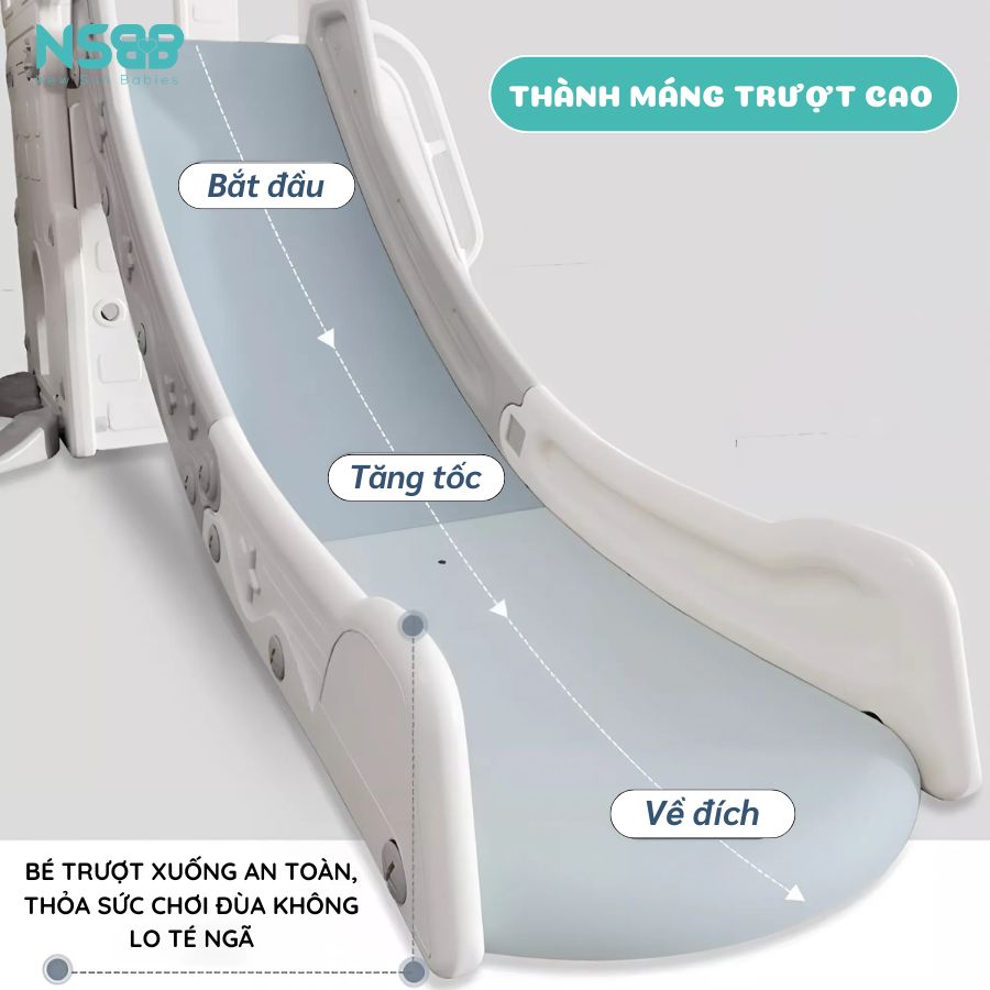 Cầu trượt xích đu lâu đài P-CS07