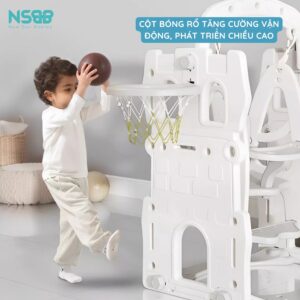 Cầu trượt xích đu lâu đài P-CS07