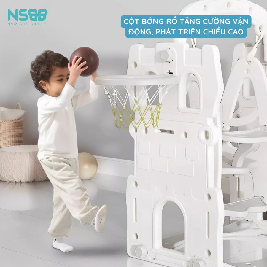 Cầu trượt xích đu lâu đài P-CS07