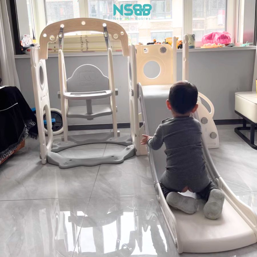 Cầu trượt xích đu lâu đài P-CS07