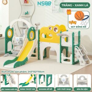 Cầu trượt xích đu liên hoàn Pakey Khủng long LH01