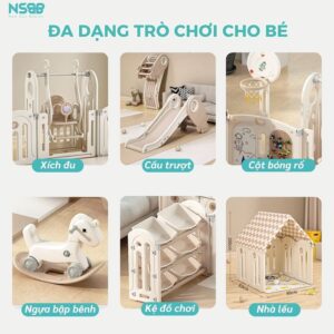 Quây cũi liên hoàn Pakey Moon House 8 tiện ích