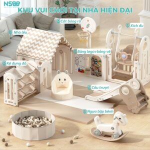 Quây cũi liên hoàn Pakey Moon House 8 tiện ích