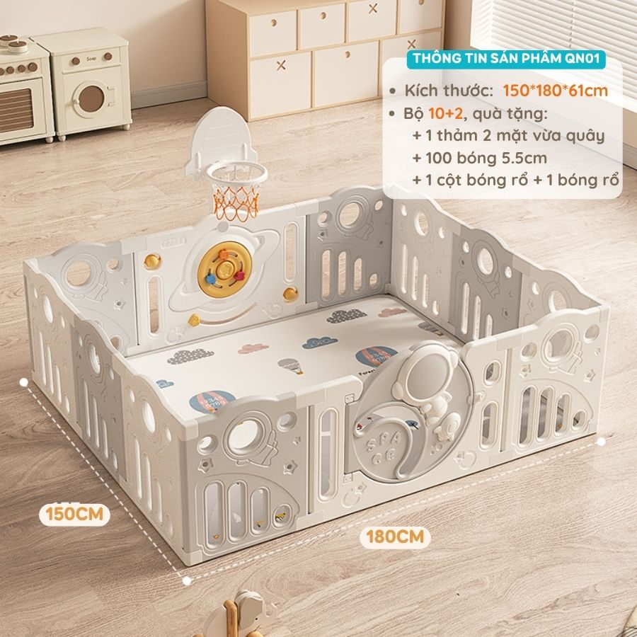 Quây cũi nhựa Pakey Phi hành gia