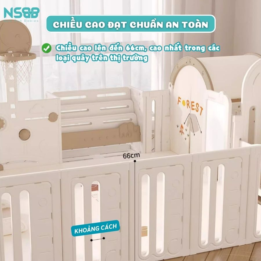 Quây cũi nhựa cho bé Pakey Voi PV01