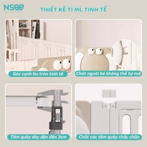 Quây cũi Liên Hoàn Pakey voi 9 tiện ích