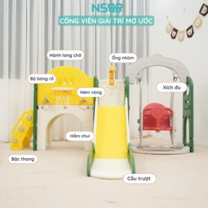 Cầu trượt xích đu Pakey lâu đài CS05